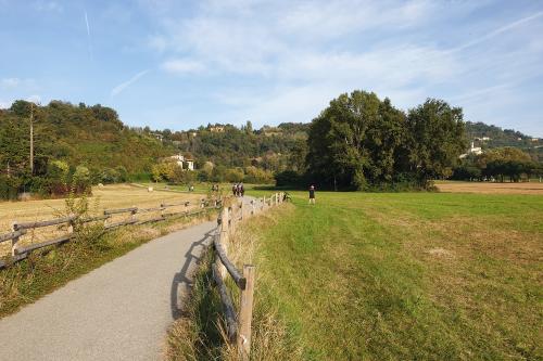 Pista ciclebile nella campagna bergamasca in estate