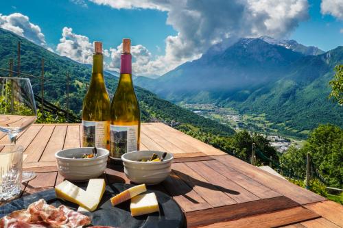 Particolare della vista sulla Valsassina poco distante da Lecco che si può ammirare durante la visita della vigna con pranzo o cena di prodotti locali in Lombardia